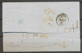 1848 Lettre de NEW YORK Cachet PAQ.REG double cadre bleu. N3654