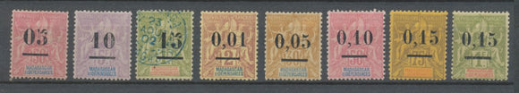 Colonies Françaises MADAGASCAR N°48 à 55 Surchargés N*/Obl Cote 119€ N3665