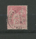 France Classique N°81 75c rose TII N/U. TTB. Rare. Obl Affranchissements P1172