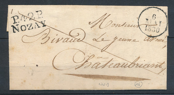 1830 Lettre Marque P42P NOZAY + DATEUR A LOIRE-INFERIEURE(42) SUP P1556