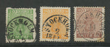 SUEDE 3 timbres oblitérés B/TB. Cote 110€. P168