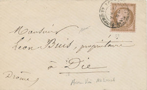 1873 Env. N°58 10c Oblitéré ASSEMBLEE NATIONALE VERSAILLES SIGNE RARE P1711