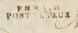 Lettre en Port Payé avec Marque P.N°.1.P PONT DE VAUX 39x8mn noir Ind.12. P1904