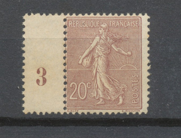 FRANCE N°131 20c brun-lilas NEUF LUXE ** Signé CALVES COTE 190€ P1952