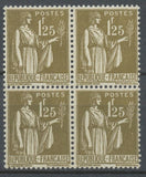 1932-33 France PAIX N°288 1f25 en bloc de 4 Neuf luxe ** P2300