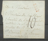 1782 Lettre Marque LIZY Rouge Seine et Marne Pour Bernai Superbe. P2408