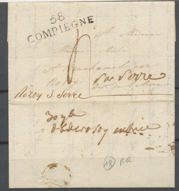Lettre Déboursés manuscrit debderosoy en brie 73 Seine et marne Superbe RR P2417
