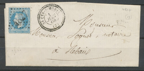 1868 Lettre N°29 Obl GC4827 T22 St CYR-S-MORIN Seine et Marne SUPERBE P2443