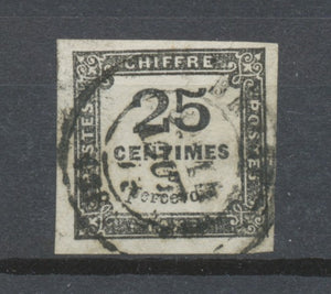 FRANCE Taxe N°5 25c noir Oblitérée Cote 65€ TTB P2530