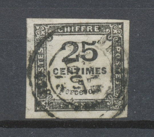 FRANCE Taxe N°5 25c noir Oblitérée Cote 65€ TTB P2530