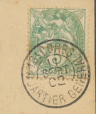 1902 CP avec N°111 Obl 16e Coprs / Quartier Général au tarif des imprimés P2575