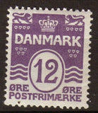 Danemark 1921-30 Christian X N°136 12o violet. P261