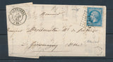 1863 Lettre N°22 GC4275 VILLERSEXEL + BR O FALLON HAUTE SAONE(69) Superbe P2649