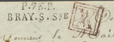 1830 Lettre Marque P.73.P BRAY.S.SNE SEINE-ET-MARNE Port payé Superbe P2697
