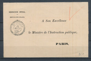 1866 Lettre bande franchise CAD T22 perlé ITTENHEIM perlé BAS-RHIN(67) P2751