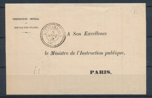 1866 Lettre bande franchise CAD T22 perlé LUTZELHAUSEN perlé BAS-RHIN(67) P2752