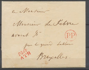 1810 Lettre Département Conquis P86P ATH rouge + PP Rouge Type spécial SUP P2768