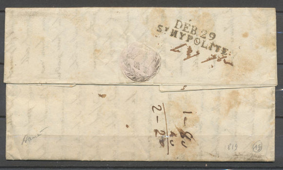 1819 Lettre DEBOURSE DEB.29/St HYPOLITE GARD(29) Superbe P2848