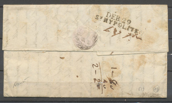 1819 Lettre DEBOURSE DEB.29/St HYPOLITE GARD(29) Superbe P2848