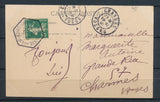 1907 CP 5c vert semeuse obl Cachet hexagonal RAR Bainville aux miroirs SUP P2857