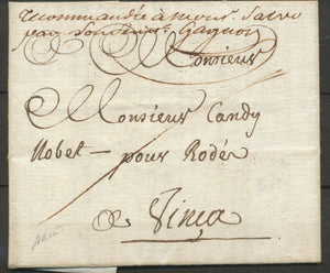 1816 Lettre en franchise des postes de FIGUERES pour VINCA RRR PO(65) P2865