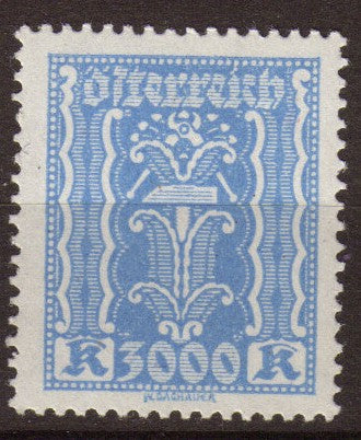 Autriche 1923 Industrie 3000k bleu. N**. P289