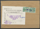 1971 Lettre BANGLADESH Libre 04/73 timbres du Pakistan surchargés RRR P2921