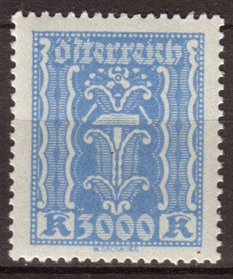 Autriche 1923 Industrie 3000k bleu. N**. P295