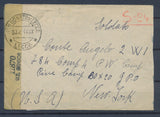 1944 Enveloppe Affranchie au verso Prisonnier Italien AUX USA + censure P2970