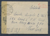 1944 Enveloppe Affranchie au verso Prisonnier Italien AUX USA + censure P2970