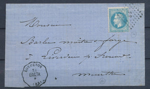 1870 Lettre N°29 obl FP + Conv. Station LONGUYON LONG.TH. MOSELLE(55) SUP. P3025