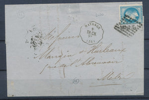 1869 Lettre N°29 Obl Conv. Station HAYANGE TH.CH. MOSELLE(55) Superbe. P3027