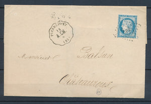 1874 Lettre N°60 Obl Conv. Station PIERREPONT A.CH. MOSELLE(55) Superbe. P3028