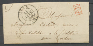 1848 Lettre CAD TYPE 13 FREJUS en Port payé VAR DEPARTEMENT 78 TB P3042
