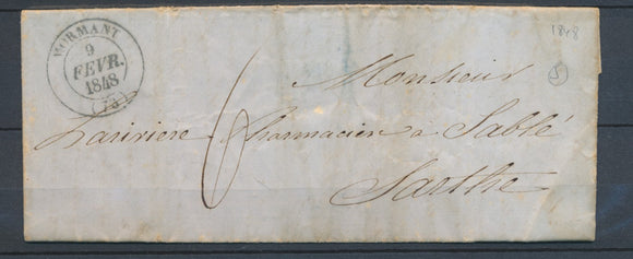1848 Lettre CAD T14 MORMANT SEINE&MARNE(73) SUP. P3146