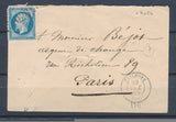 1865 enveloppe N°22 Obl GC 4026 + CAD T15 TRILPORT SEINE&MARNE(73) TB P3181