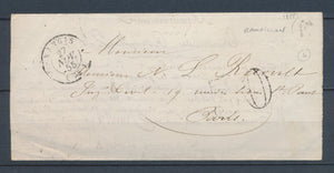 1855 Lettre CAD T15 NANGIS + BR F RAMPILLON SEINE&MARNE(73) TB. P3184
