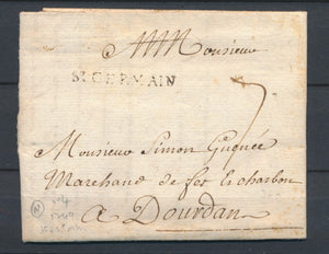 1749 Lettre Marque Lenain N°4 St GERMAIN SEINE&OISE (72) TB P3359