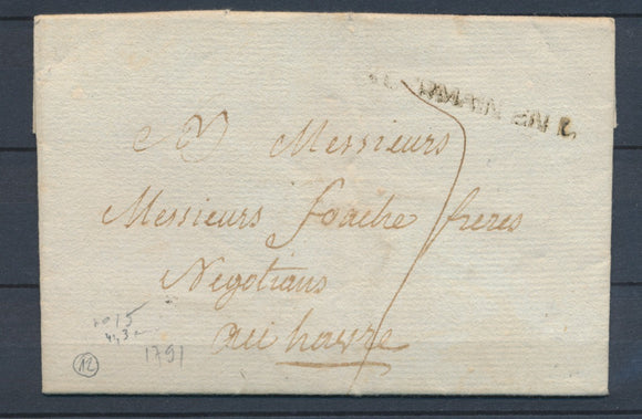 1791 Lettre Marque Lenain N°15 St GERMAIN EN L. SEINE&OISE (72) TB P3360