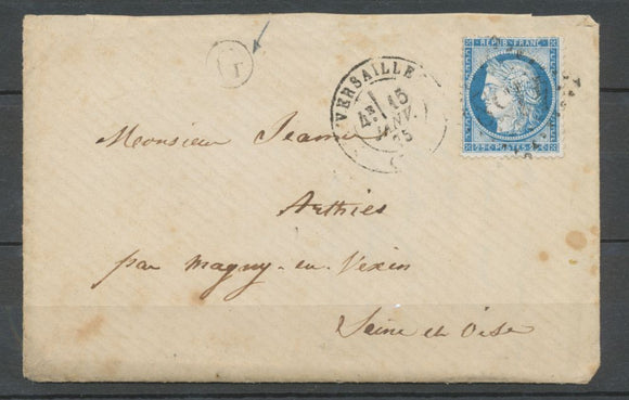 1875 Lettre Obl GC4158 CAD T17 Petit cachet boîte rurale de Bailly P3598