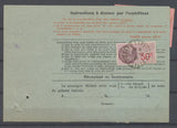 1936 Bulletin d'expédition , Fiscal 50c + 1f80 Paix +2f rivière bretonne P3754