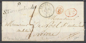 1844 Lettre Marque 9 St Parre-les-Vaudes + B rouge Champlatat - 9 AUBE P3793