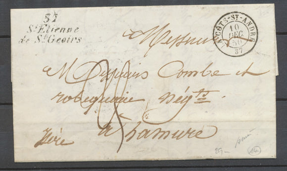 1850 Lettre Cursive 37 St Etienne de St Geoirs +CAD T15 La Cote St André P3811