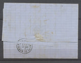 1873 Lettre N°60 Obl. Convoyeur station Aire-Sur-L'Adour T.Mx. en bleu P3820