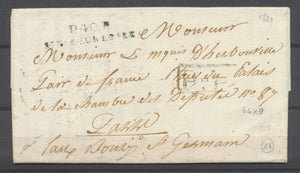 1821 Lettre Marque P40P St DIE-SUR-LOIRE 44x9 mm LOIR ET CHER Signée P3823