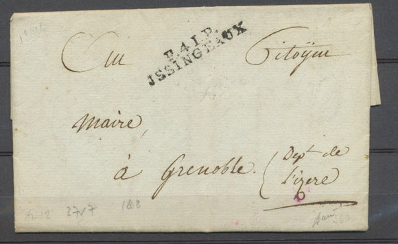 1806 Lettre P41P JSSINGEAUX 37x7mm - HAUTE-LOIRE Signée Superbe. P3828