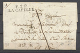 1822 Lettre en port payé P2P LA CAPELLE 40x10mm AISNE Superbe. P3880