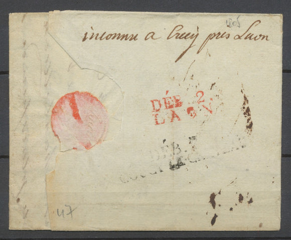 1805 Lettre Déboursé DEB 2/COUCY-LE-CHATEAU + DEB 2/LAON AISNE TB. P3884