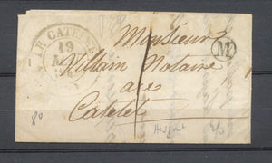 1844 Lettre oblitérée CAD T12 LE CATELET + BR M Heszout AISNE (2) TB. P3926
