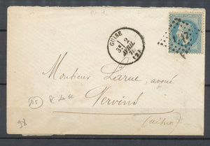 1873 Lettre N°29 Obl PCduGC 1747 GUISE + CAD T16 AISNE (2) RARE SUP. P3942